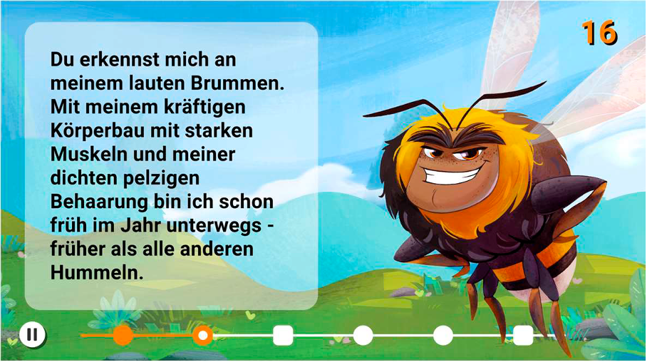 Beelife App Hummel zeigt Terris, die Dunkle Erdhummel